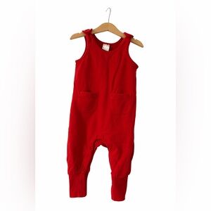 Hanna Andersson French Terry Red Overalls 2T
